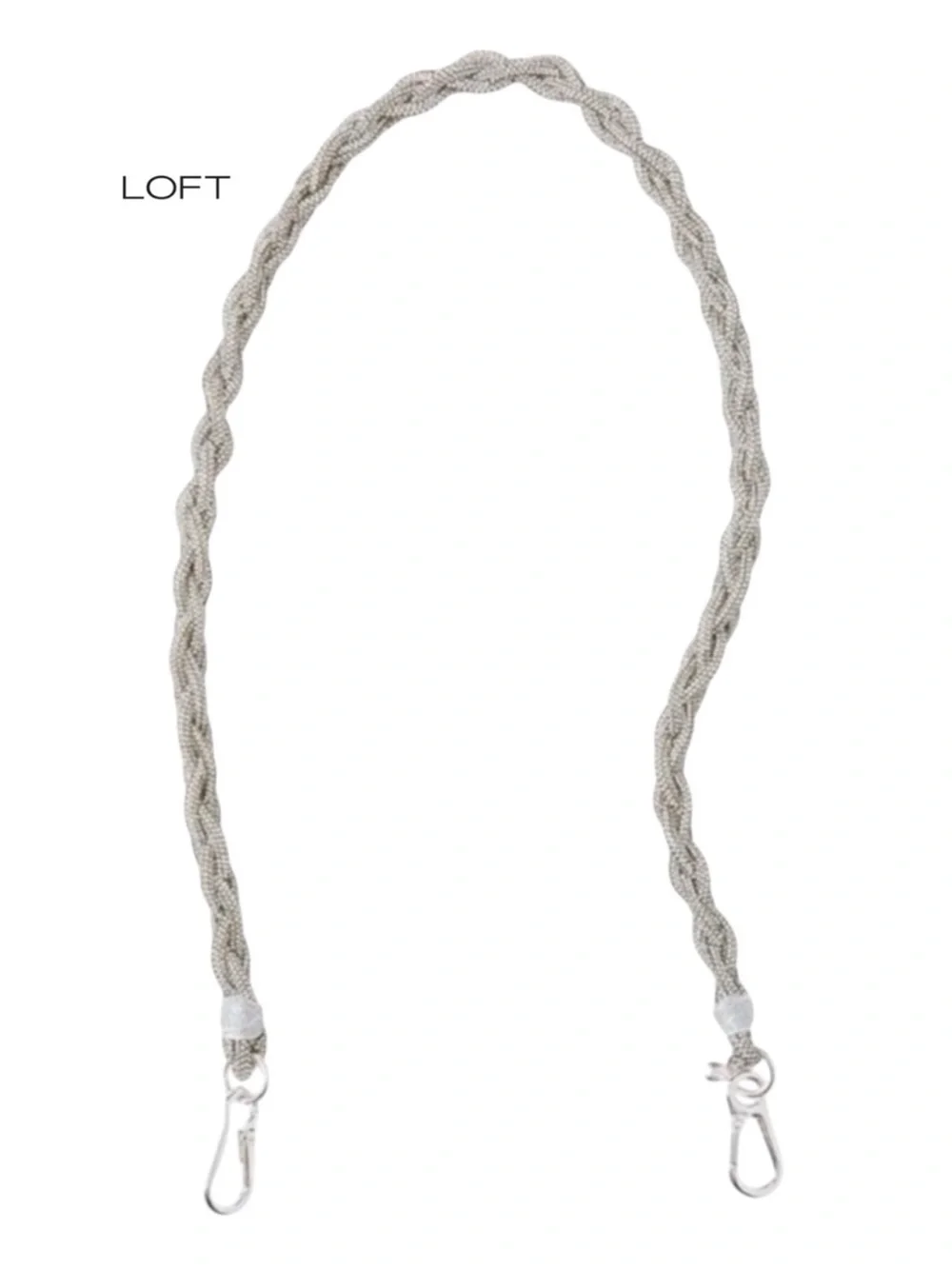 LOFT Replacement Purse Strap Silver Braided Sparkle Metallic NWT 27” Drop